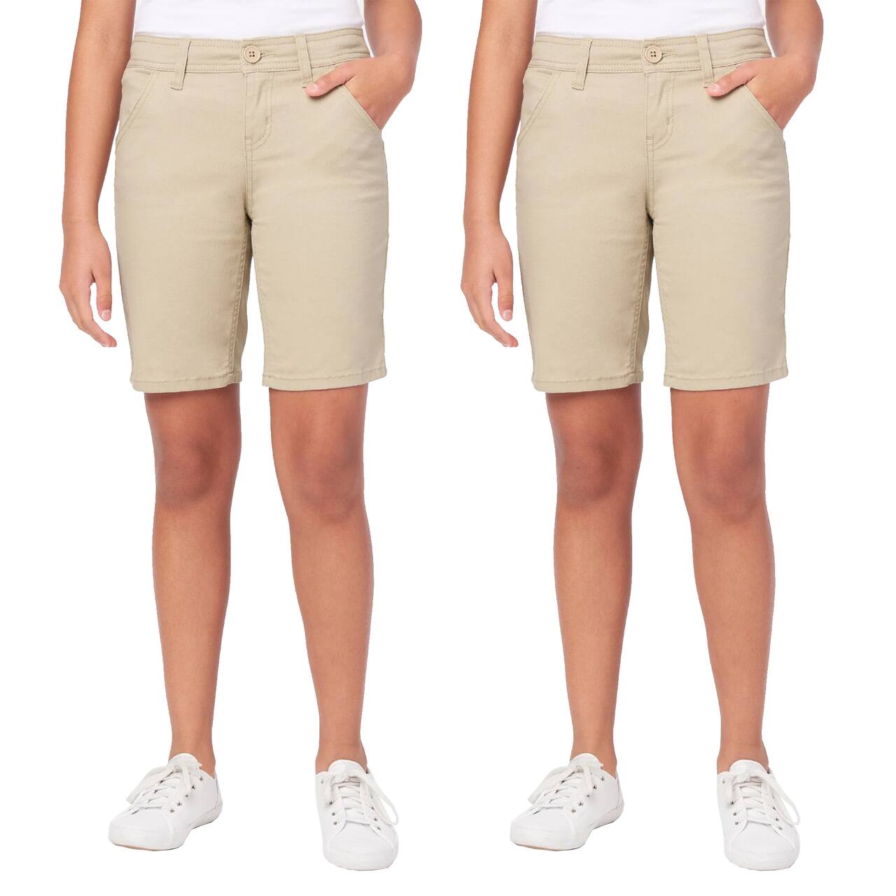 Galaxy by Harvic 2 Pack Juniors School Uniform Super Stretch Bermuda Shorts